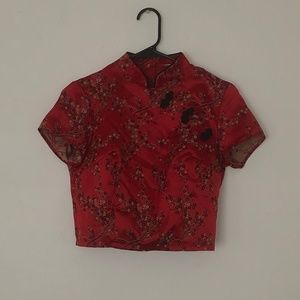 Vintage cheongsam crop top